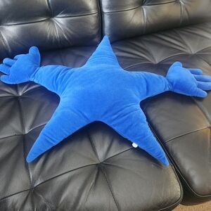 Ikea FAMNIG STJARNA Blue Star Plush Cushion 16 X 40"